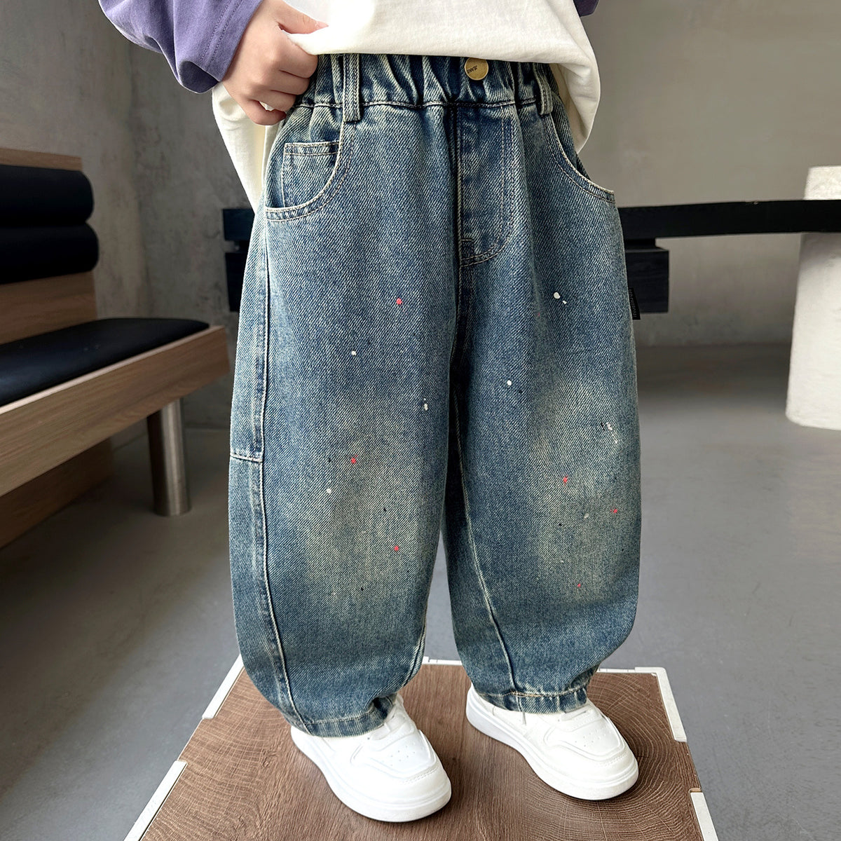 Boys Casual Straight Leg Loose Fit Denim Jeans