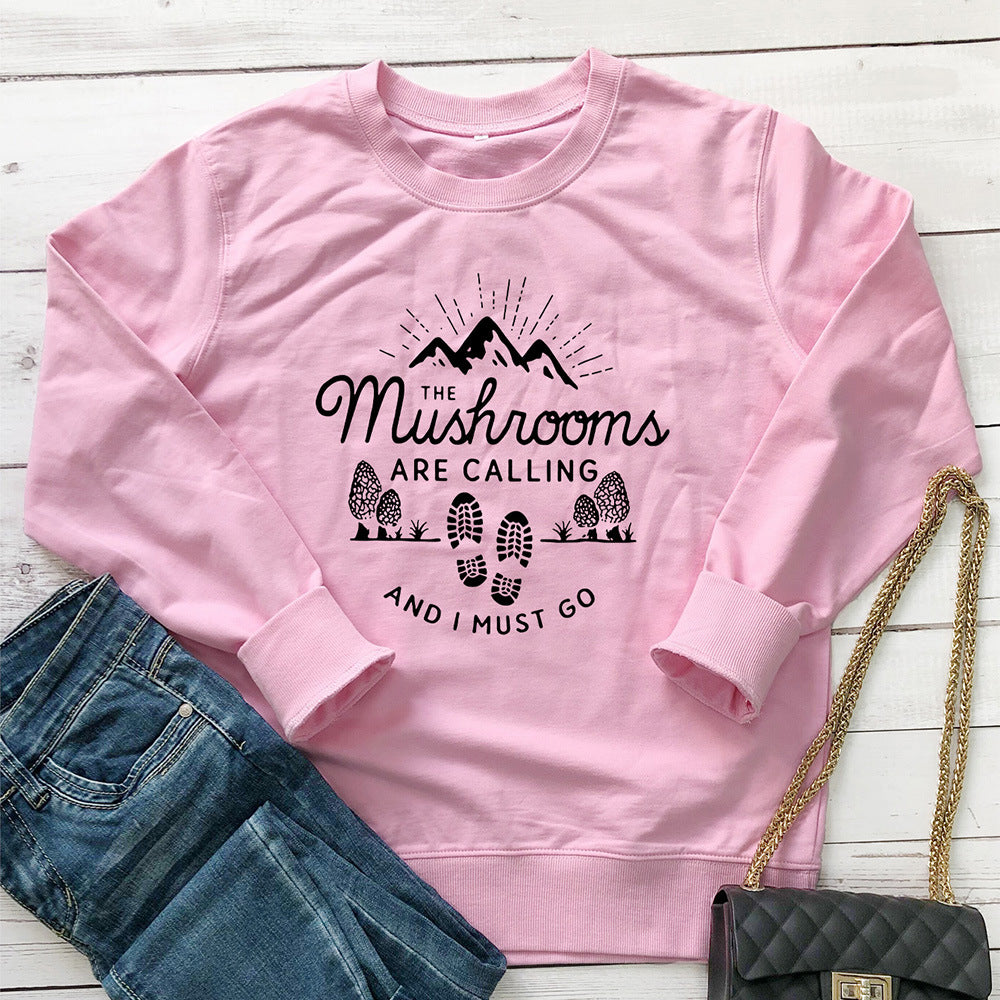 Round neck long sleeved sweatshirt