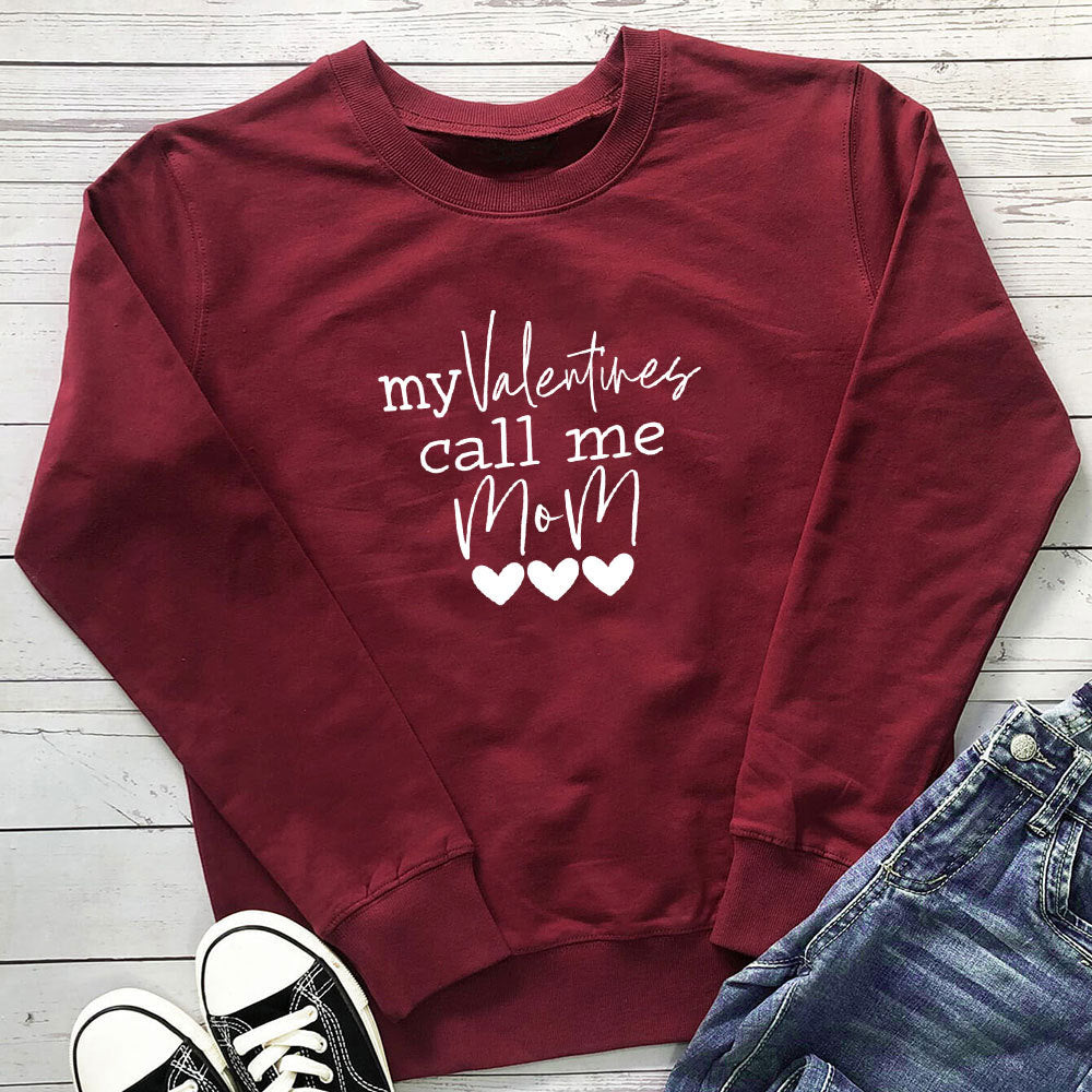 MOM letter printed long sleeved hoodie