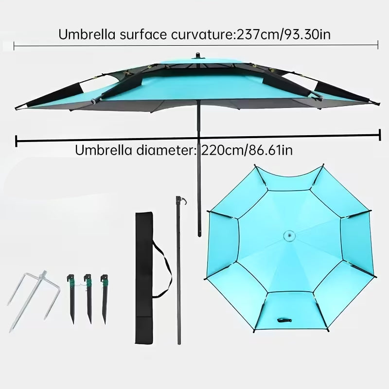6.6FT Double Canopy Beach Umbrella..(Not for sale to India)