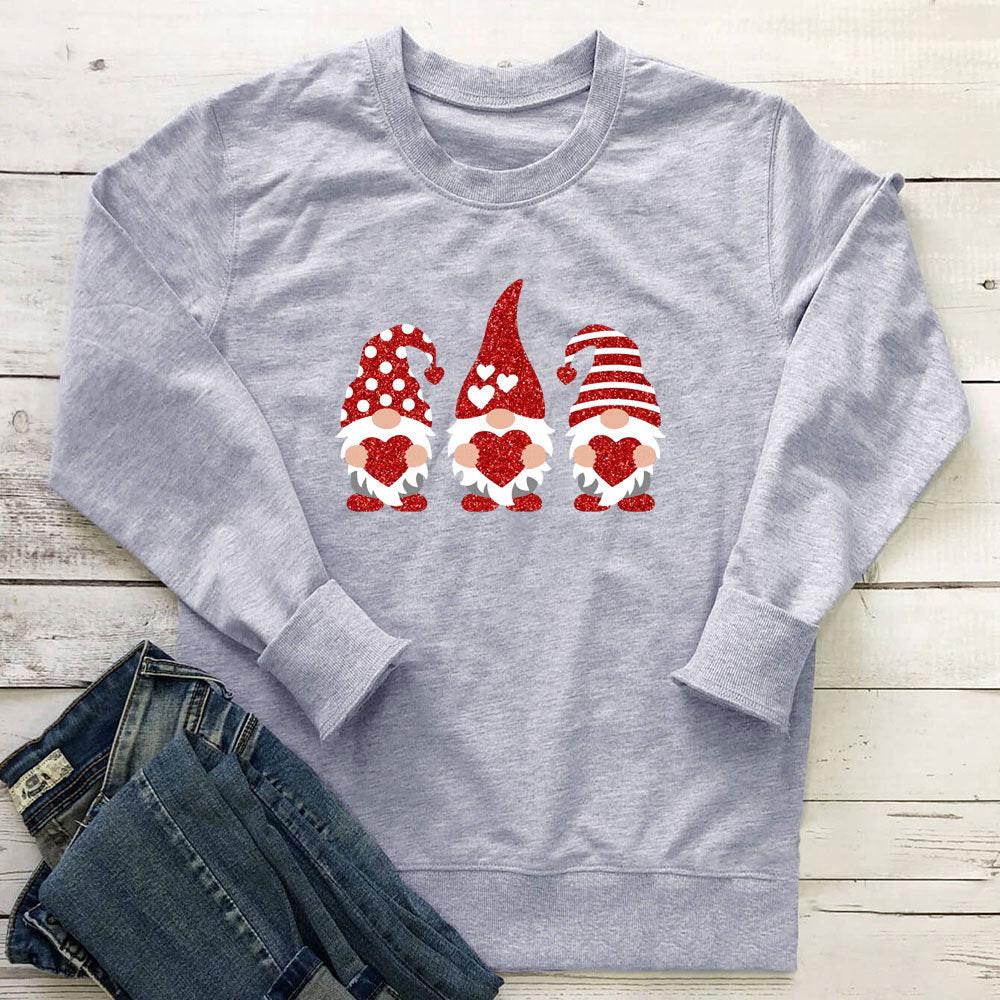 Printed round neck long sleeved sweatshirt