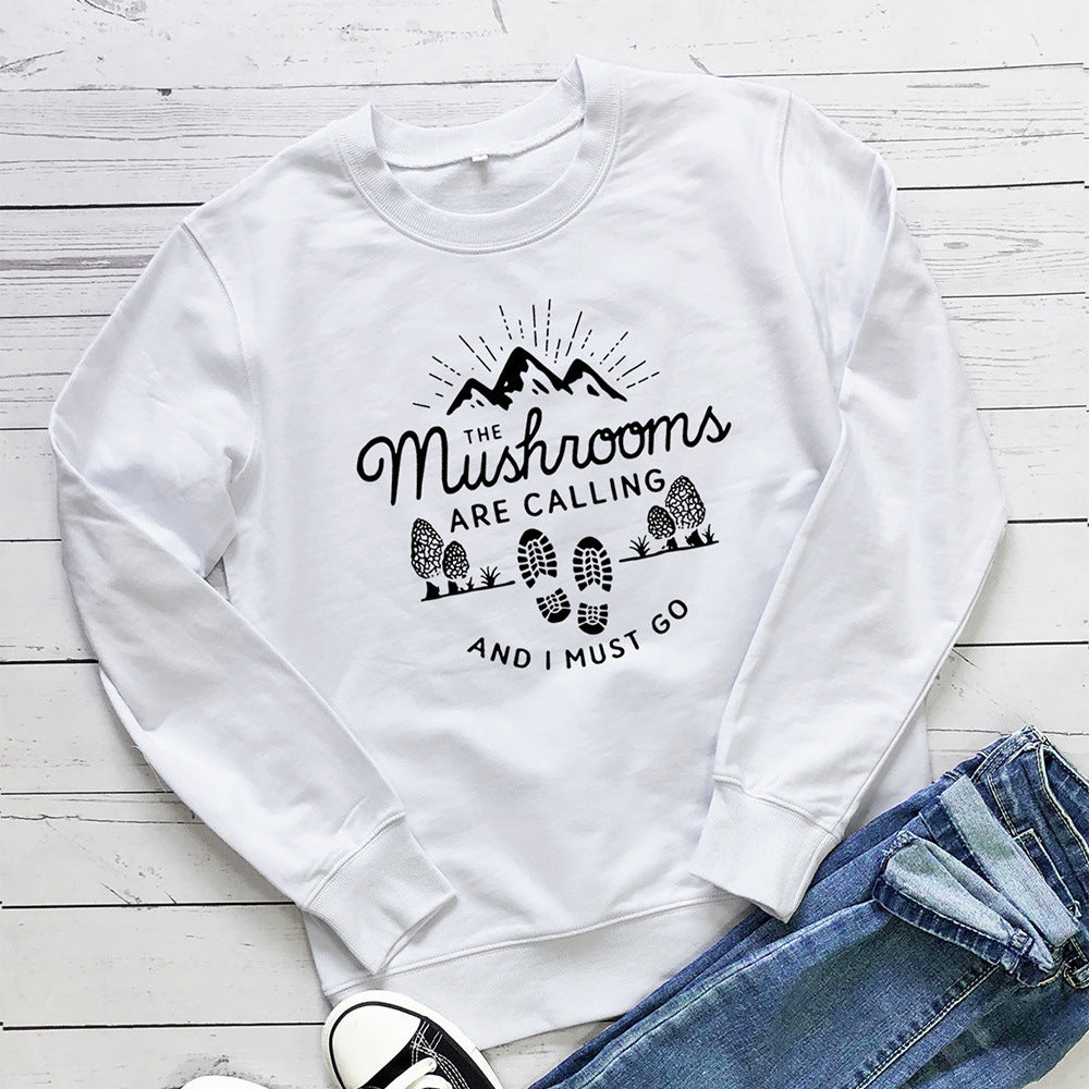 Round neck long sleeved sweatshirt