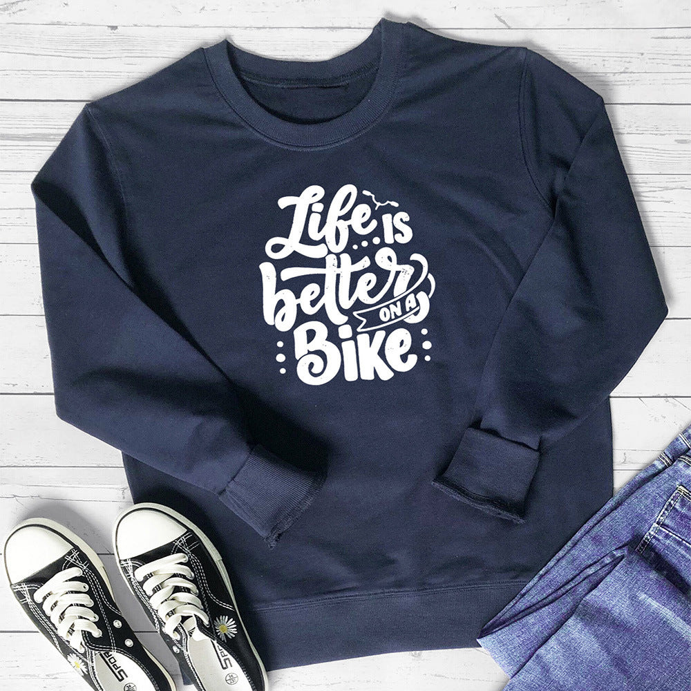 Life is better on A Bike printed hoodie