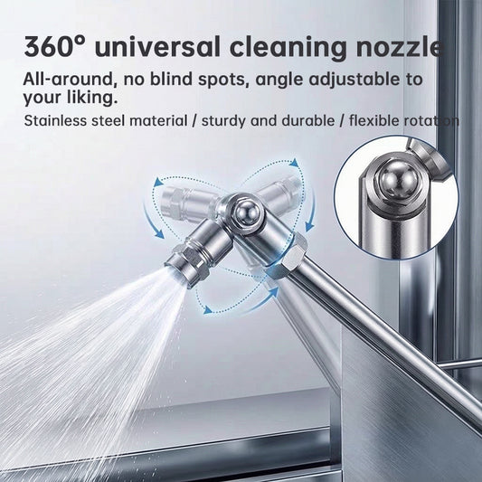 Stainless Steel Pressure Washer Extension Wand, Compatible with Standard High Pressure Washers, with Adjustable Rotating Nozzle