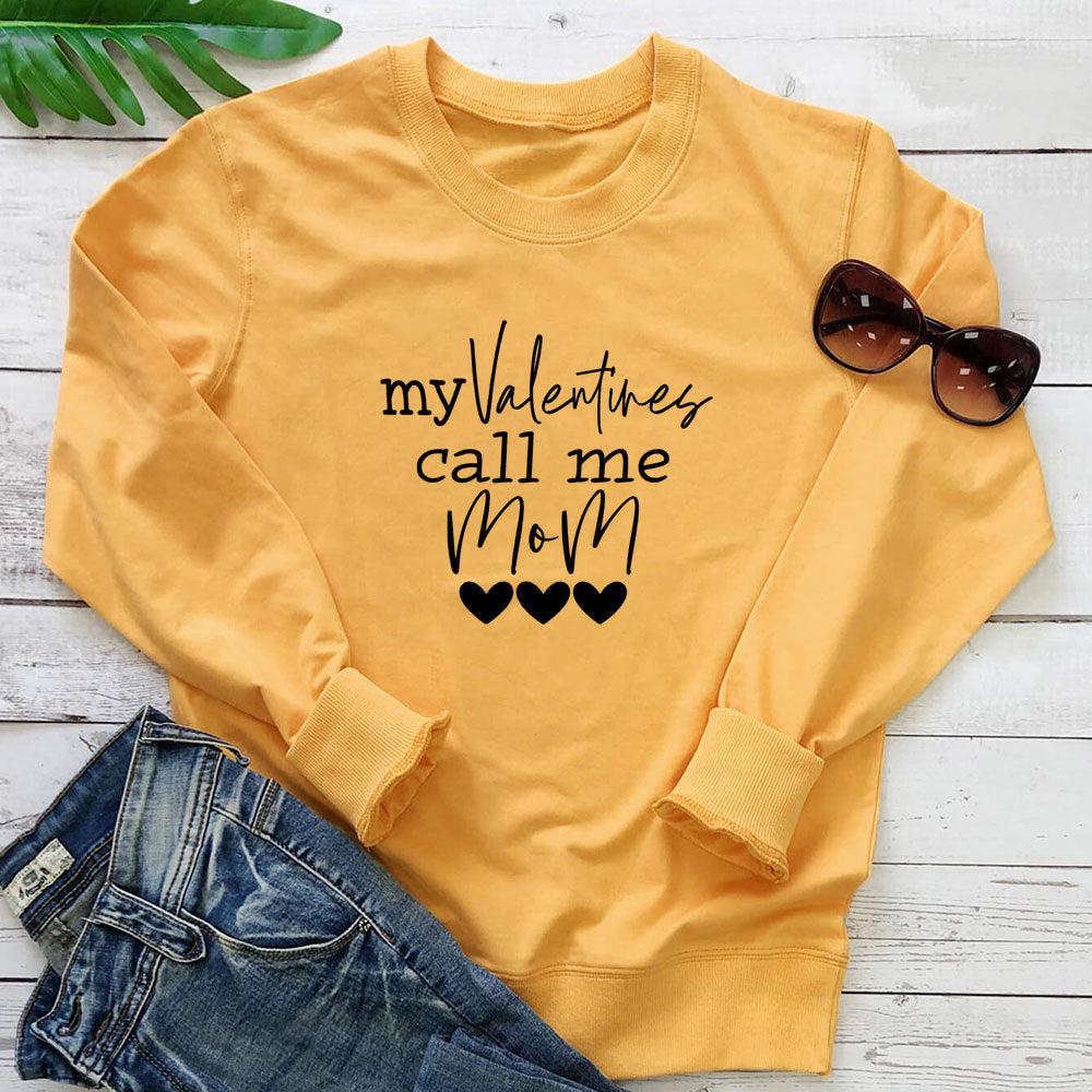 MOM letter printed long sleeved hoodie