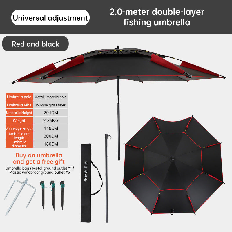 6.6FT Double Canopy Beach Umbrella..(Not for sale to India)