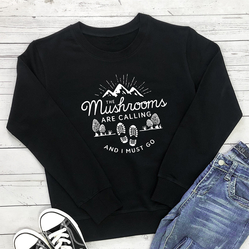 Round neck long sleeved sweatshirt