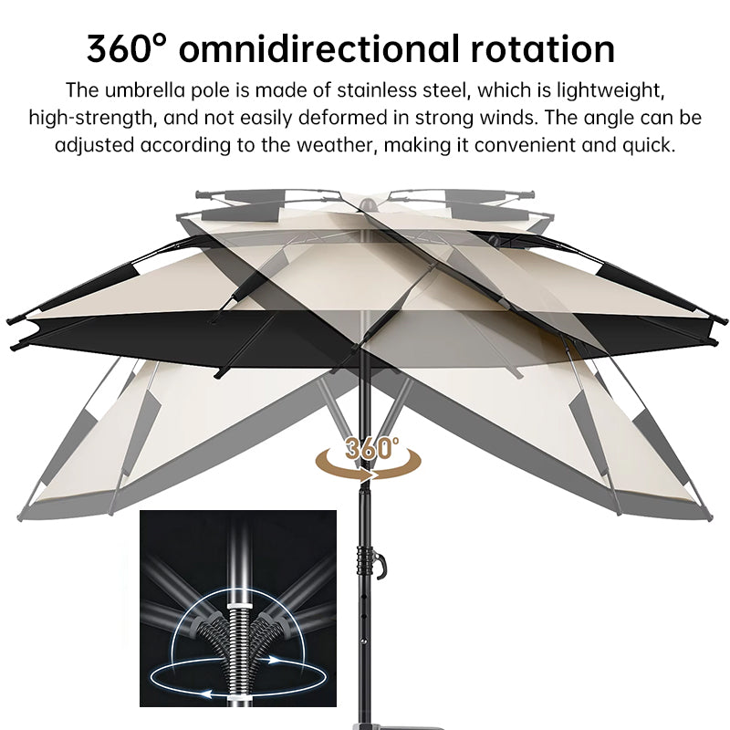 6.6FT Double Canopy Beach Umbrella..(Not for sale to India)