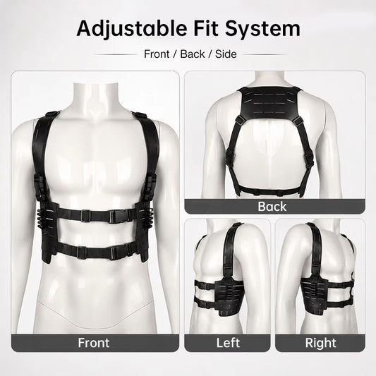 Tactical Shoulder Harness for Airsoft & Cosplay, Leon Kennedy Style Utility Chest Rig for Resident Evil Fans