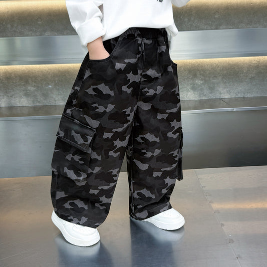 Boys'Casual Camouflage Cargo Pants