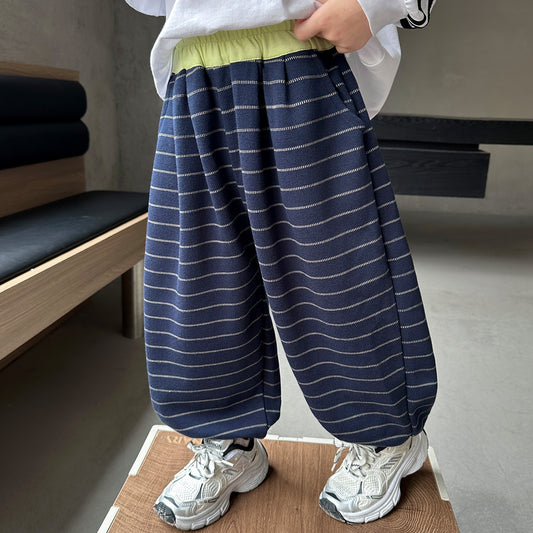 Style Casual Boys Lantern Pants Drawstring Hem Sweatpants