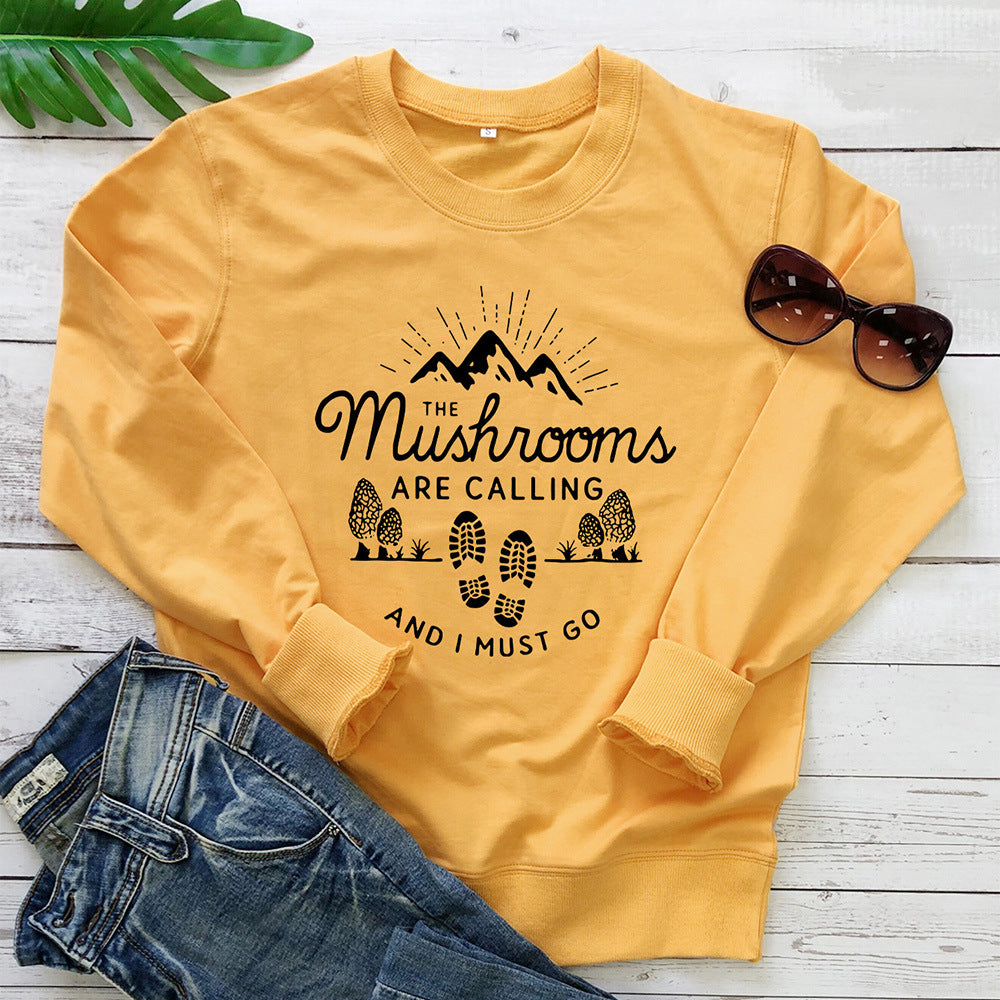 Round neck long sleeved sweatshirt