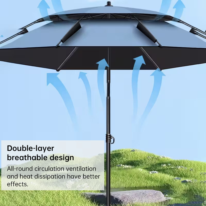 6.6FT Double Canopy Beach Umbrella..(Not for sale to India)