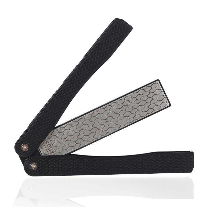 Foldable Pocket Knife Sharpener Tool - Dual Grit Diamond Sharpening Stone, Compact for Camping Hiking