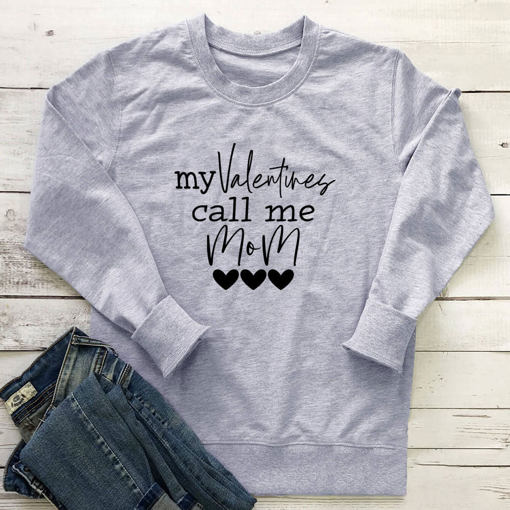MOM letter printed long sleeved hoodie