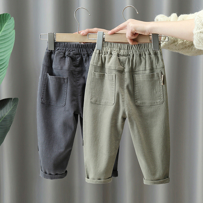 Boys Casual Cargo Pants Long Trousers