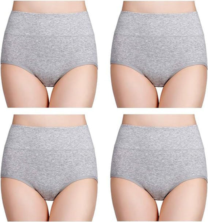 Cotton Underwear Women's Cotton Underwear High Waist Underwear Multi piece Set