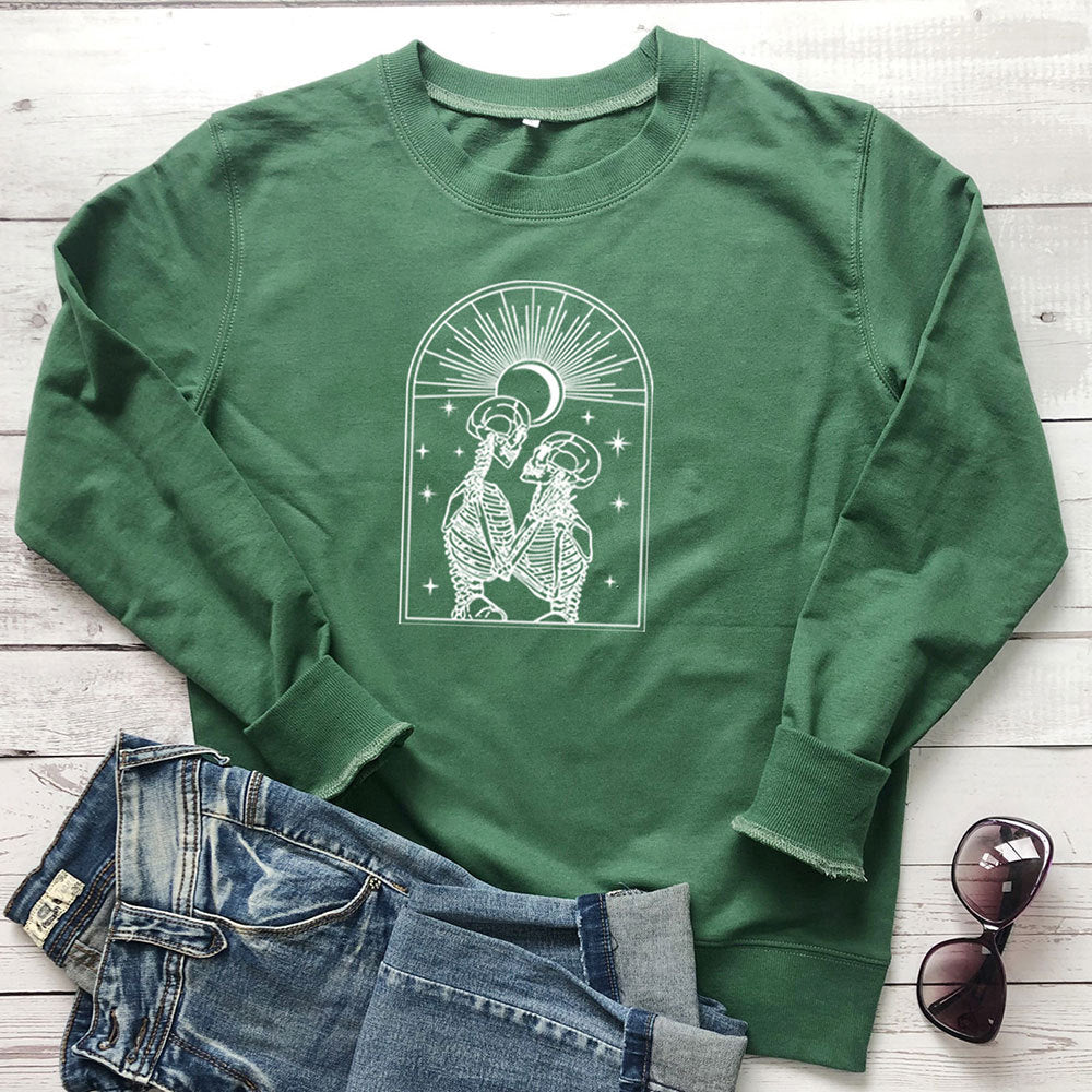 Skull eye print hoodie