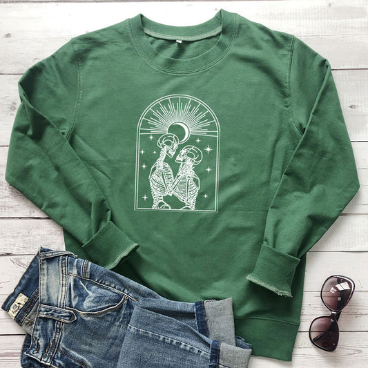 Skull eye print hoodie