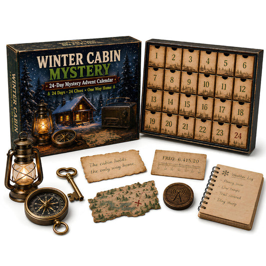 24-Day Mystery Adventure Advent Calendar – Christmas Puzzle Escape Room Game with 6 Themes, Daily Surprise Discovery