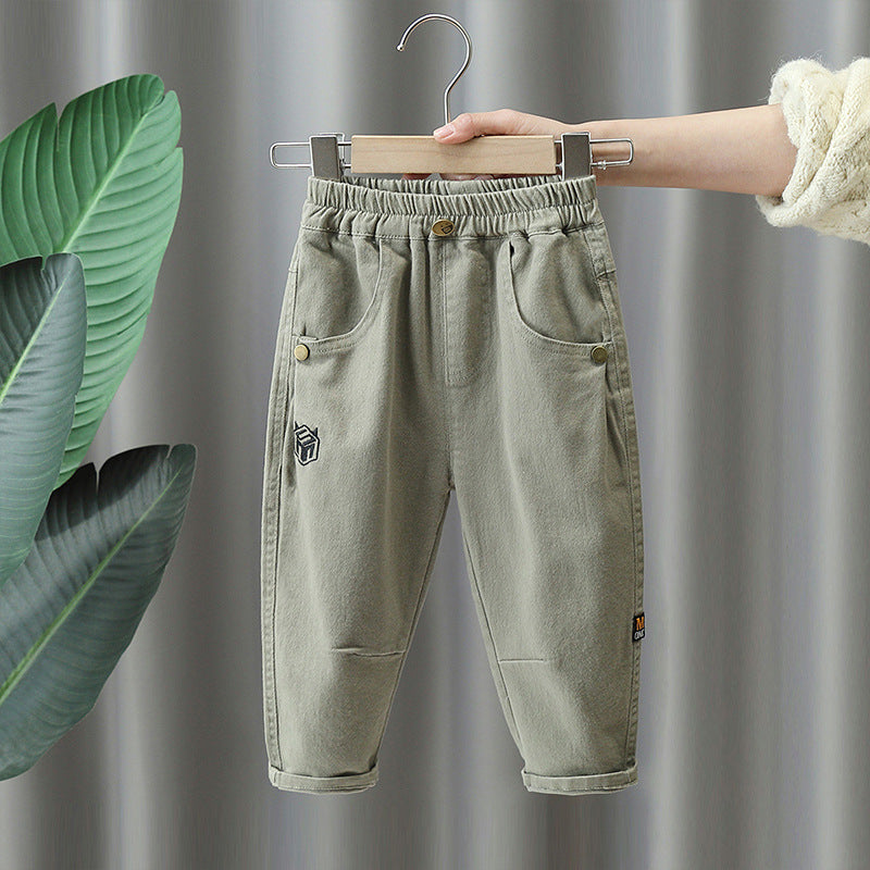 Boys Casual Cargo Pants Long Trousers