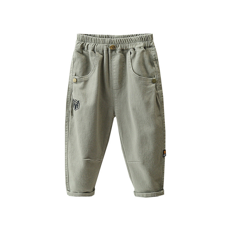 Boys Casual Cargo Pants Long Trousers