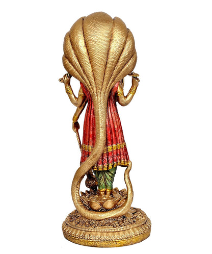 Lord Vishnu Standing Idol  Antique Finish - 12 Inch